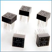 DUAL STACKED THROUGH HOLE MOUNT PULSE TRANSFORMERS